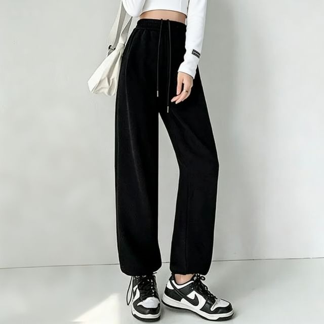 Dovitade-Pantalones deportivos holgados de cintura alta con cordón en la cintura Varios diseños