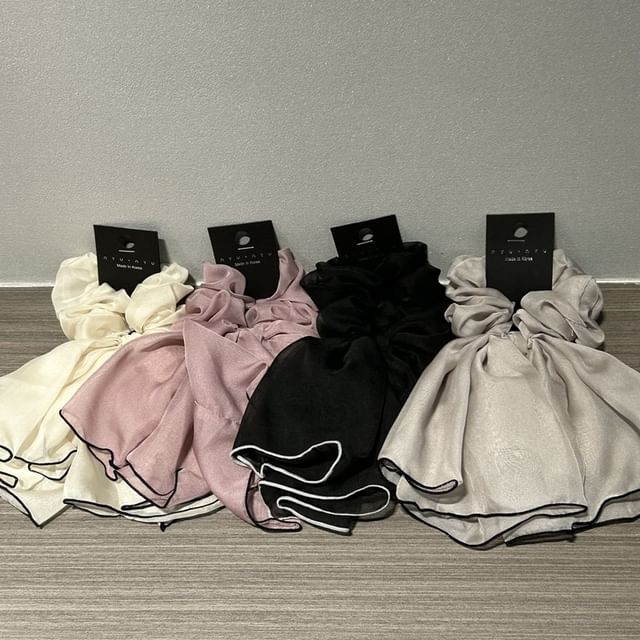 enthice-Ruffle Fabric Scrunchie