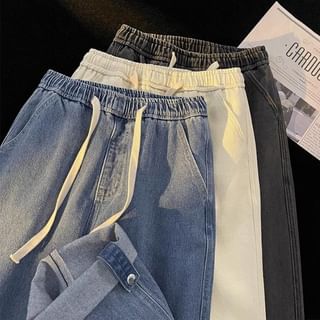 fluffush-Mid Rise Washed Wide Leg Jeans