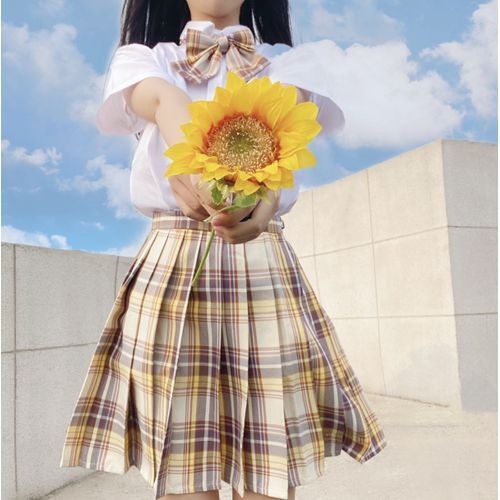 Plaid Ribbon Pleated 味わい深い Shirt