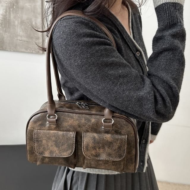 Maorong-Faux Leather Shoulder Bag