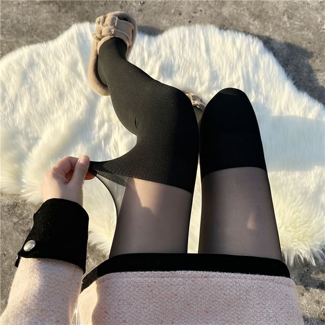 Gentiana-Chenille Panel Fishnet Tights