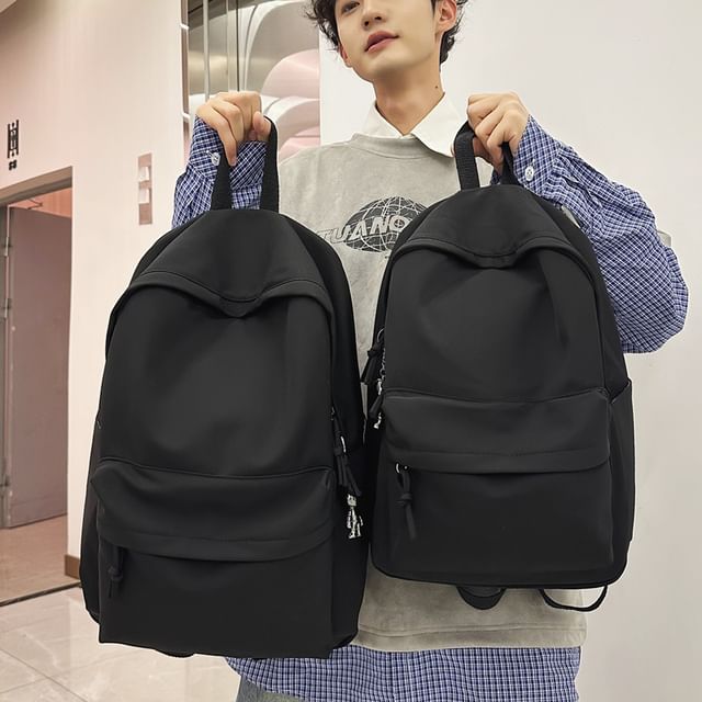 Melois-Plain Nylon Backpack