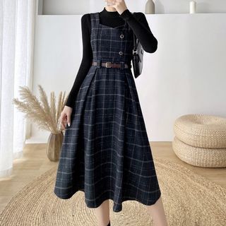 Sleeveless Plaid Dress