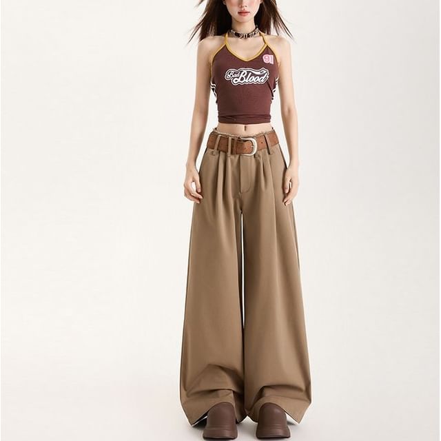 Denimot-Mid Waist Plain Baggy Pants Various Designs