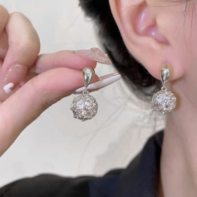Poppin-Rhinestone Ball Drop Earring