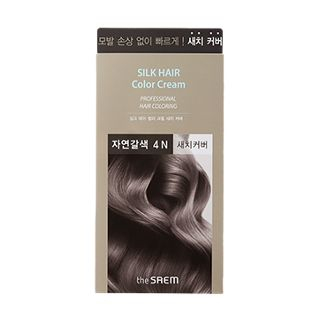 The Saem - Silk Hair Color Cream Gray Hair Cover: Hairdye 60g + Oxidizing Agent 60g (#Natural Brown)
