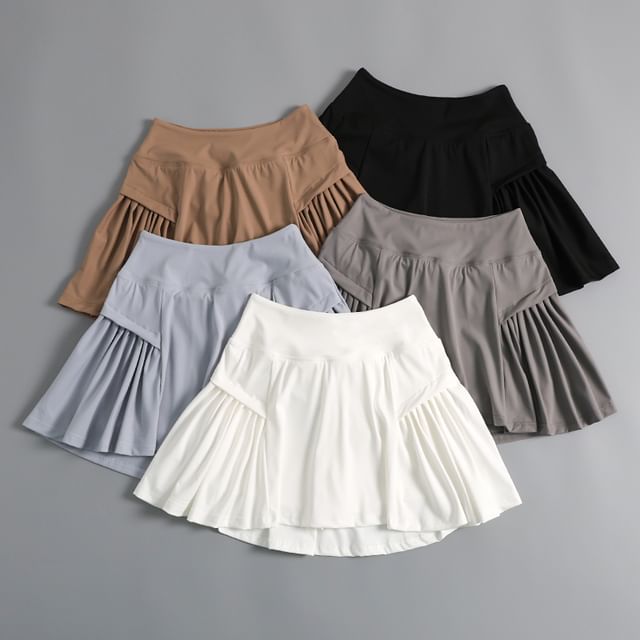 Runyz-High Waist Plain Sport Skorts
