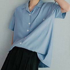 CHIC ERRO - Short-Sleeve Plain Shirt CHIC ERRO - Short-Sleeve Plain Shirt
