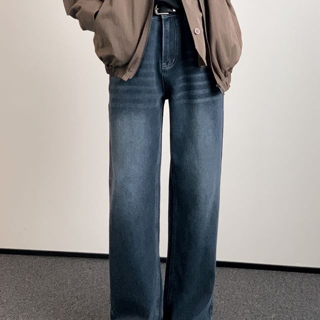 DAZO Studios-Mid Rise Washed Straight Leg Jeans