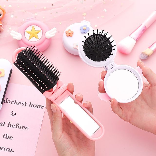 Eteum - Foldable Hair Brush with Mirror | YesStyle