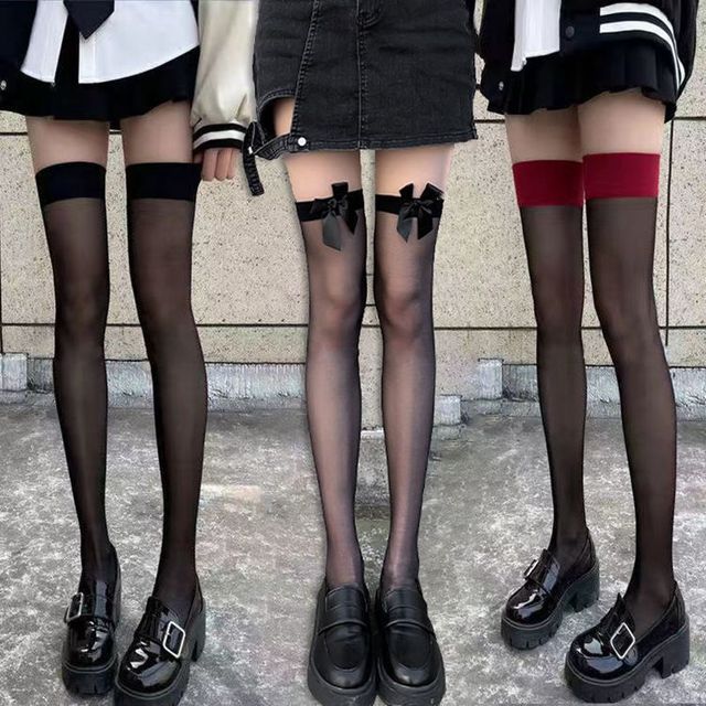 Lychee-Sheer Stockings Knee High Socks