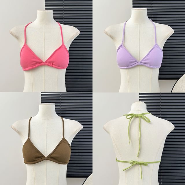 Lemongrass-Halter Bra Top in 5 Colors