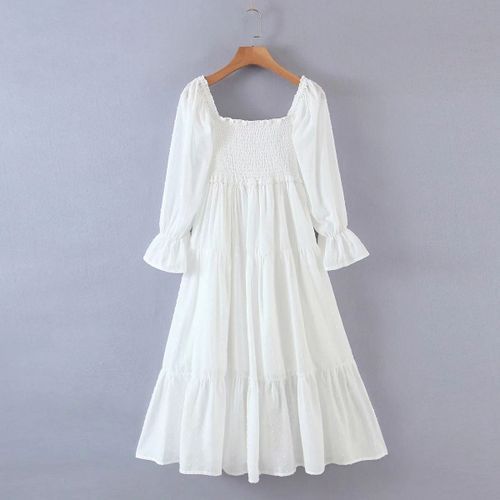 knee length dresses for ladies Jessalynn Cut-Out Long Sleeve Maxi Dress White Selfie Leslie