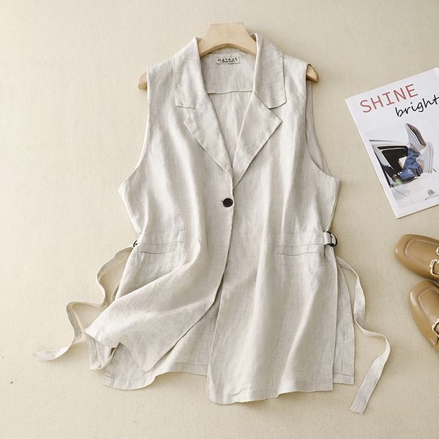 Supernova-Notch Lapel Plain Slit Button Vest
