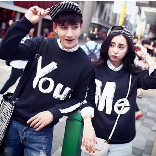 Bay Go Mall - Couple Matching Lettering Sweatshirt