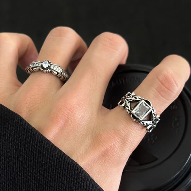 PANGU-Rhinestone Alloy Open Ring Various Designs