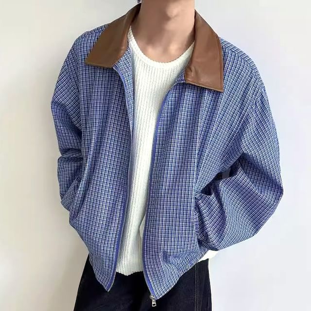 Savenne-Plaid Zip Jacket