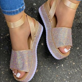 bedazzled platform sandals