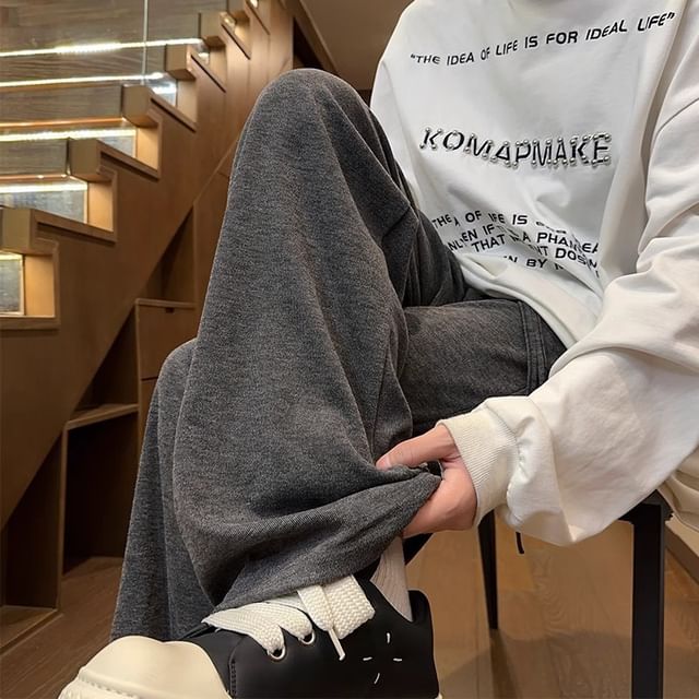 Savenne-Drawstring Waist Loose Fit Pants