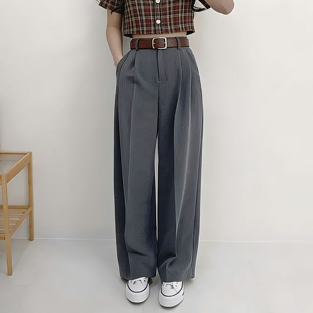 Happo-High-waisted wide-leg trousers