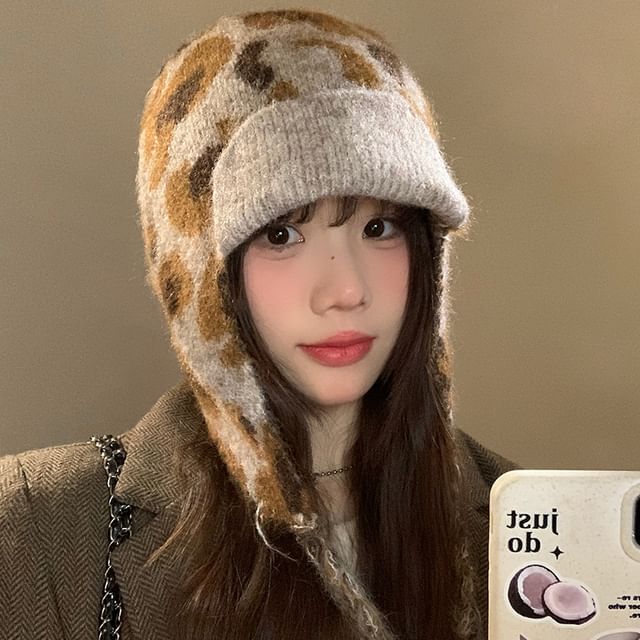 Sparktage-Leopard Print Trapper Hat