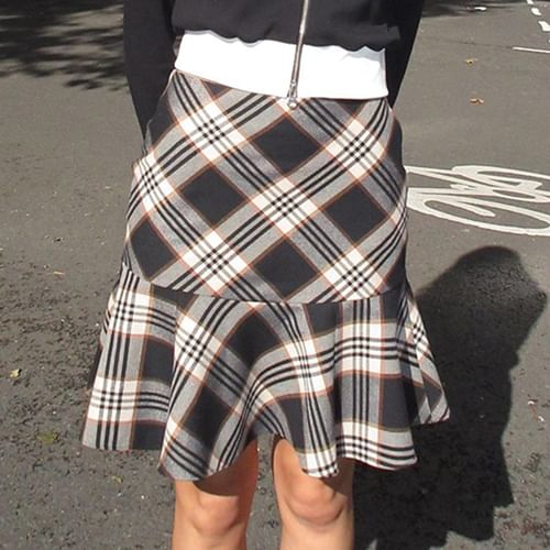 Plaid Mermaid Skirt