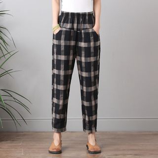 plaid harem pants