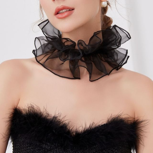 MIOW-Plain Ruffle Decorative Collar