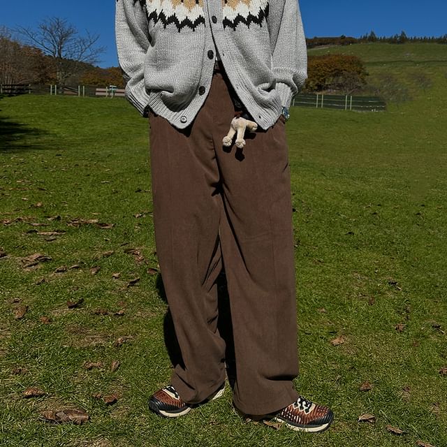 MRCYC-High Waist Plain Wide Leg Pants
