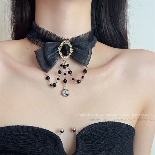 Bow lace choker necklace