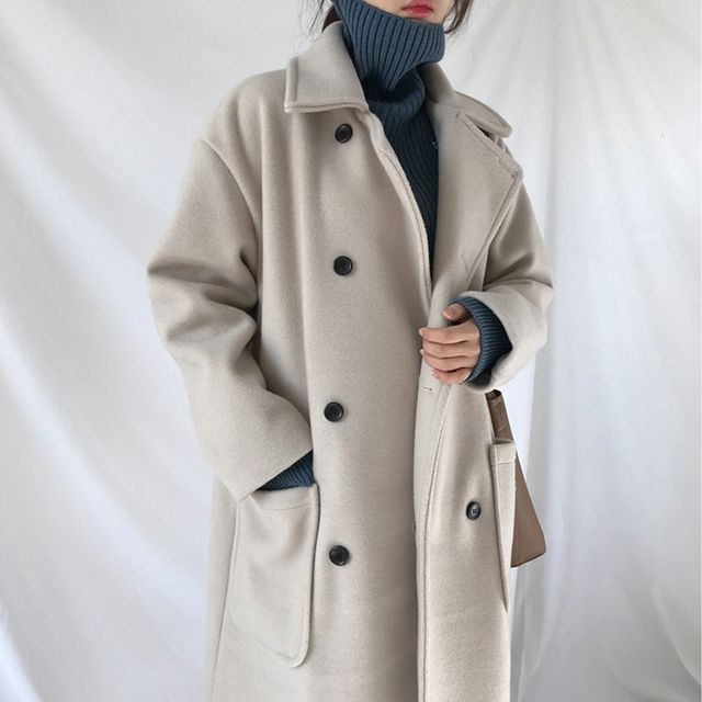 Thetis - Double Breasted Coat | YesStyle