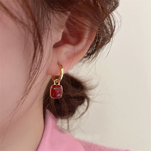 Dashiro-Square Sterling Silver Dangle Earring
