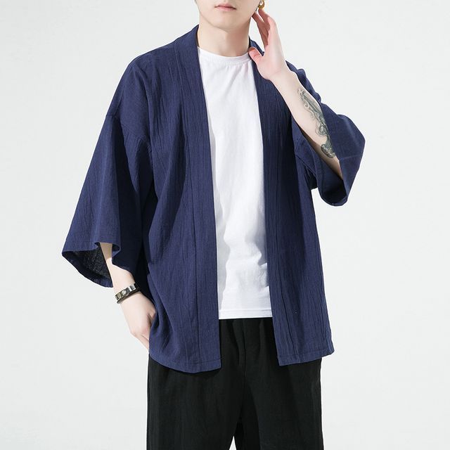 FORSETI-34-Sleeve Plain Kimono Jacket