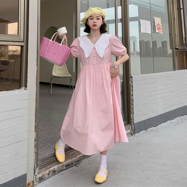 strapless open back dress Peter Pan Collar Striped Bubble & Dress main image 0