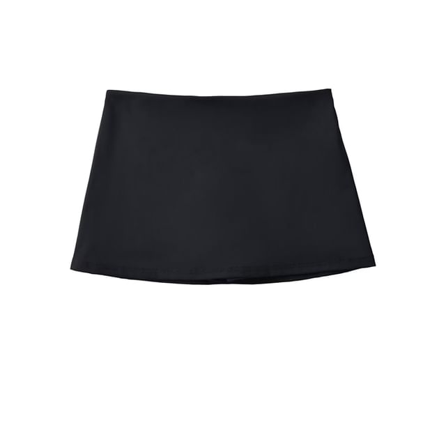 Ulark-Mid Waist Plain Mini Pencil Skirt