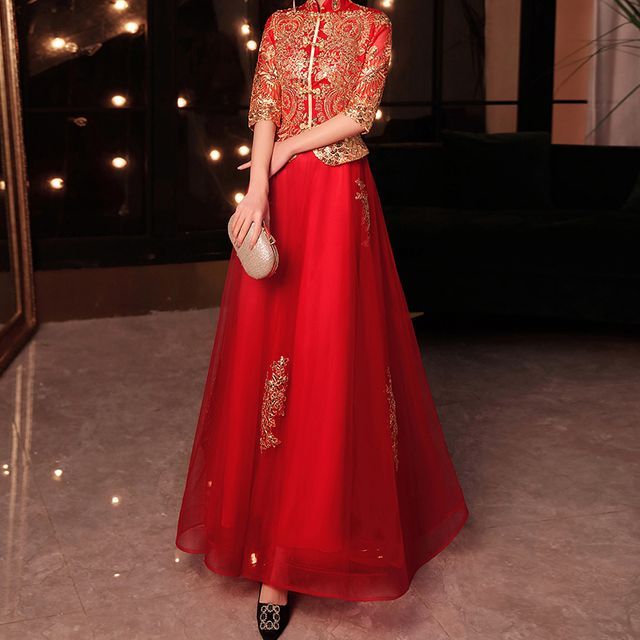 elbow sleeve wedding dress