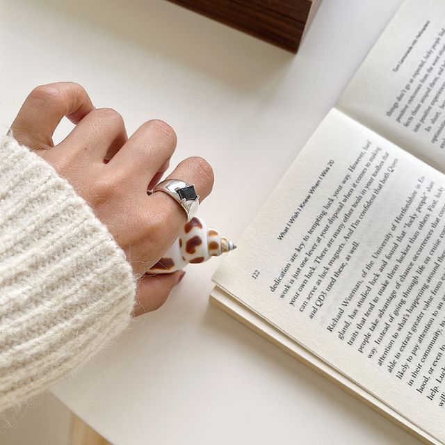 Forainer-Rhinestone Sterling Silver Open Ring