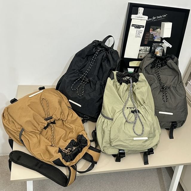 Basaran-Drawstring Nylon Backpack