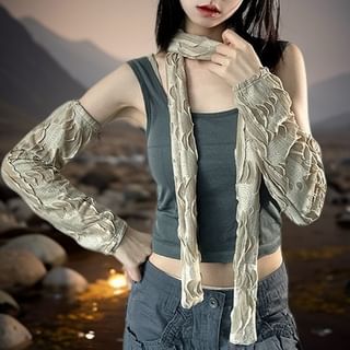 Fireflicka-Distressed Light Scarf Arm Sleeves Set