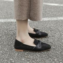 JINZ - Satin Paneled Faux Suede Loafers
