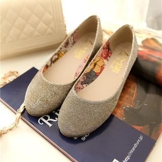 metallic flat shoes ladies