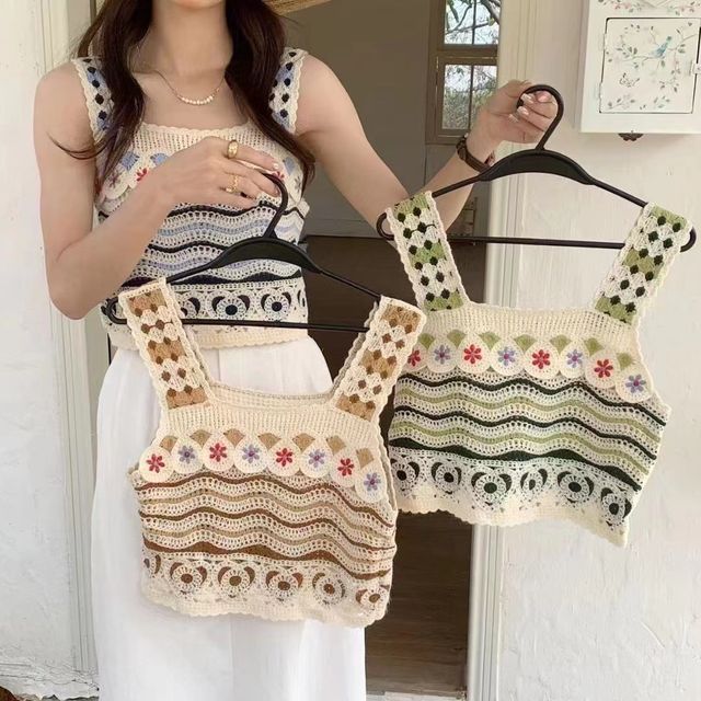 Crop Top Blusa De Cadenas Crochet Blusas Tejidas A Mano, Crochet