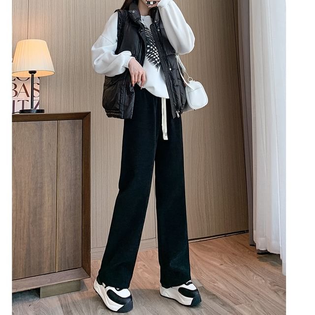 Lewwe-High Waist Plain Wide Leg Pants Various Designs