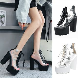 transparent platform sandals