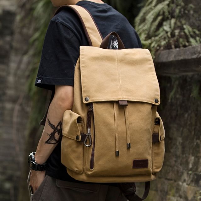 Moyyi-Canvas Flap Backpack