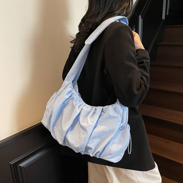 Chestnut Party-Plain Ruched Multi-Pocket Shoulder Bag
