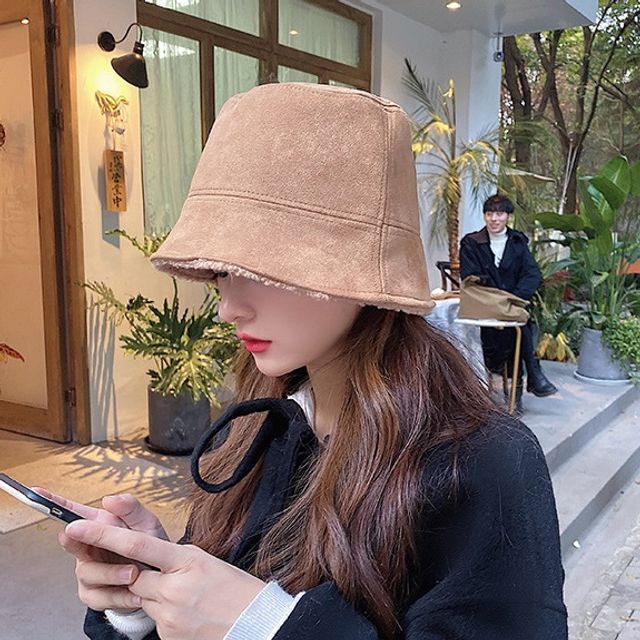 Faux Suede Bucket Hat | YesStyle