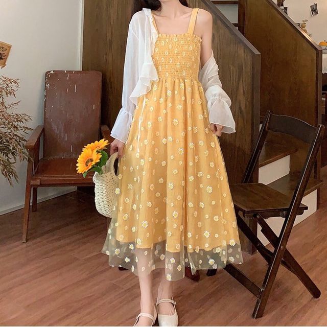 knee length dresses for ladies Darya Mesh Midi Dress main image 0