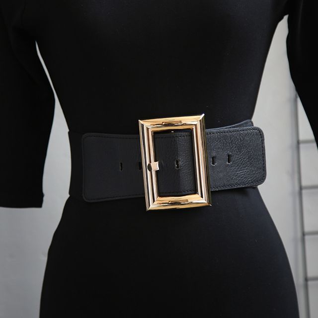 Rofuka-Faux Leather Thick Belt